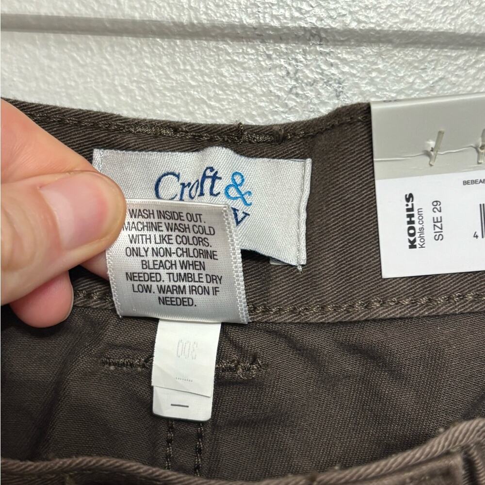 NWT Men's Croft & Barrow Kohl’s Side-Elastic 7.5-inch Cargo Shorts in Brown 29 - Picture 8 of 8